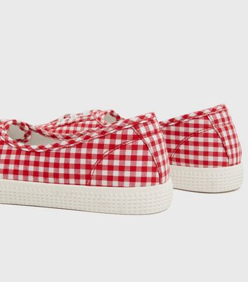 Red hot sale gingham shoes