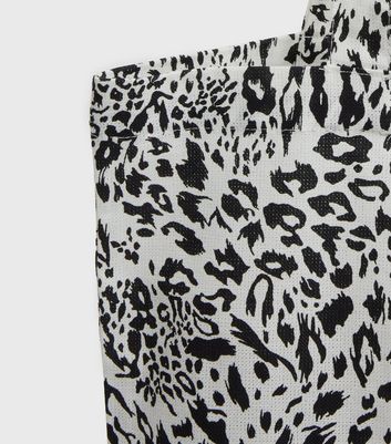 shop for Black Leopard Print Canvas Tote Bag New Look at Shopo