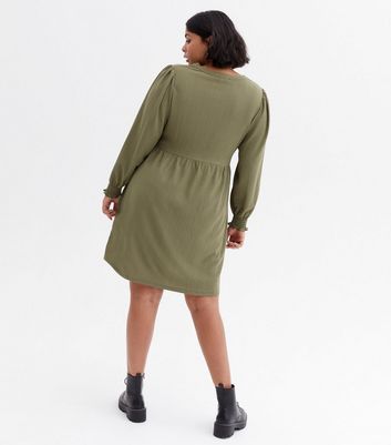 olive jersey dress