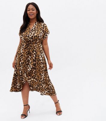 Cheetah print satin outlet dress