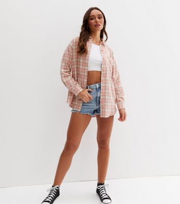 Pink Check Long Sleeve Shirt | New Look