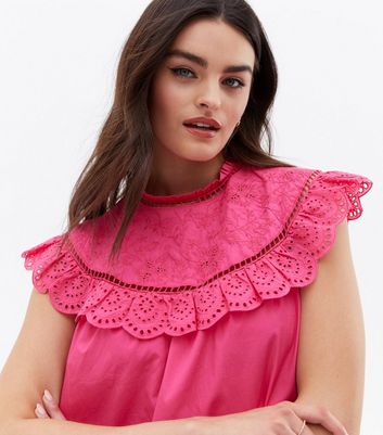 High neck sale pink blouse