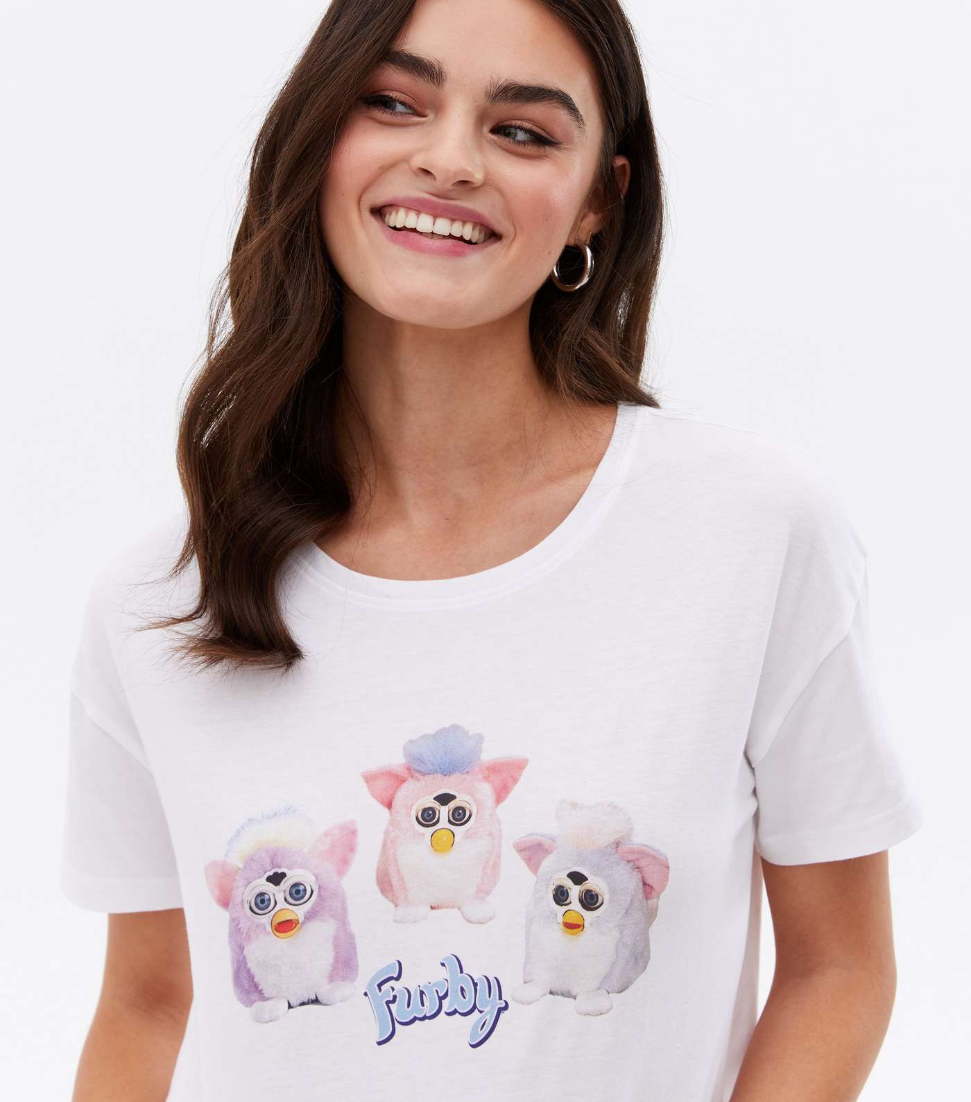 White Jogger Pyjama Set with Furby Print Image 3