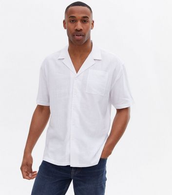 oversized white button down men