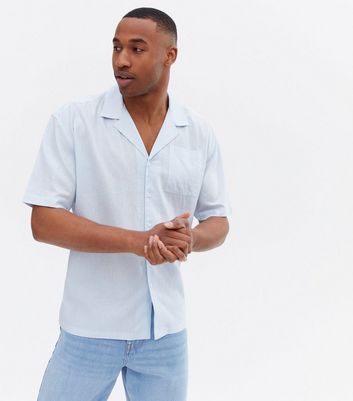 Pale Blue Linen Blend Oversized Short 