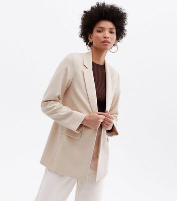 Stone Relaxed Fit Blazer New Look