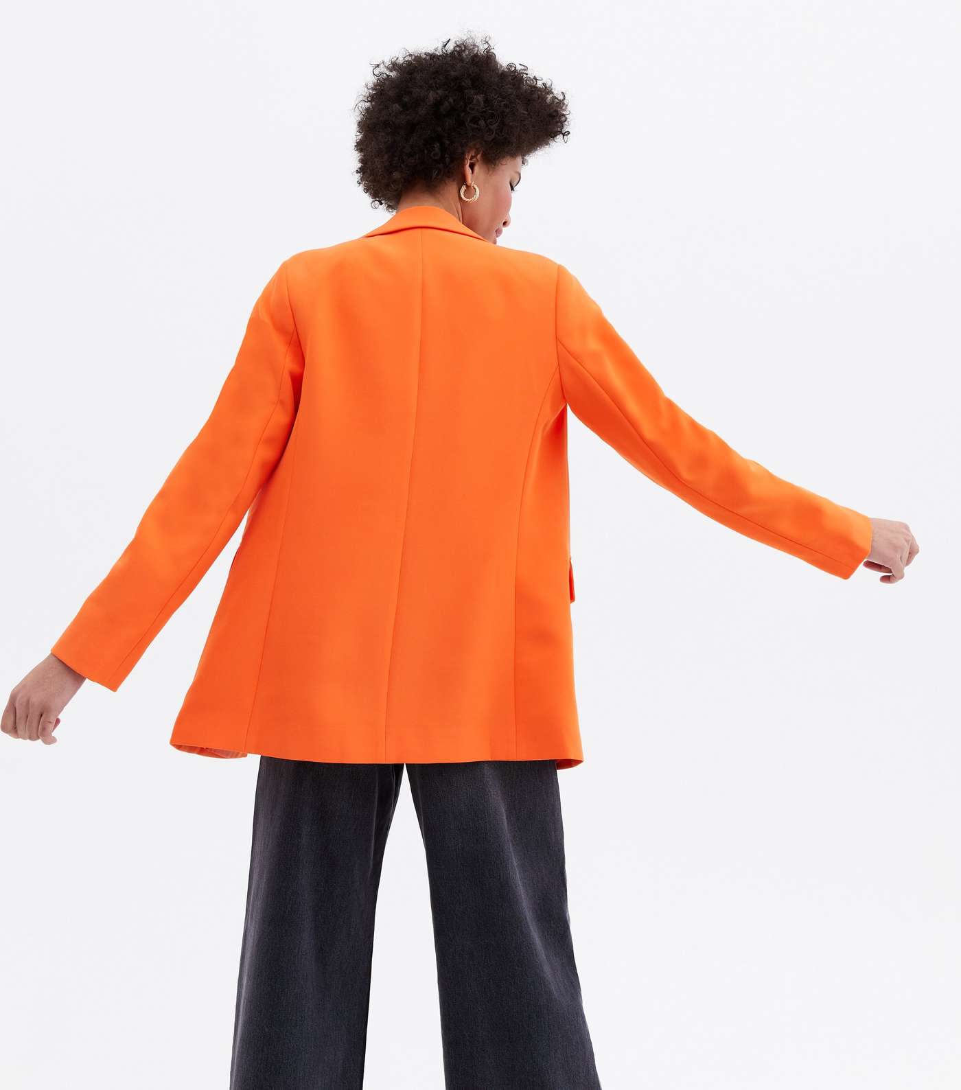 Bright Orange Relaxed Fit Blazer Image 4
