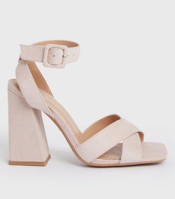 New look cross sale strap heeled sandal