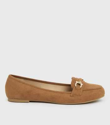 Tan Suedette Bar Loafers
