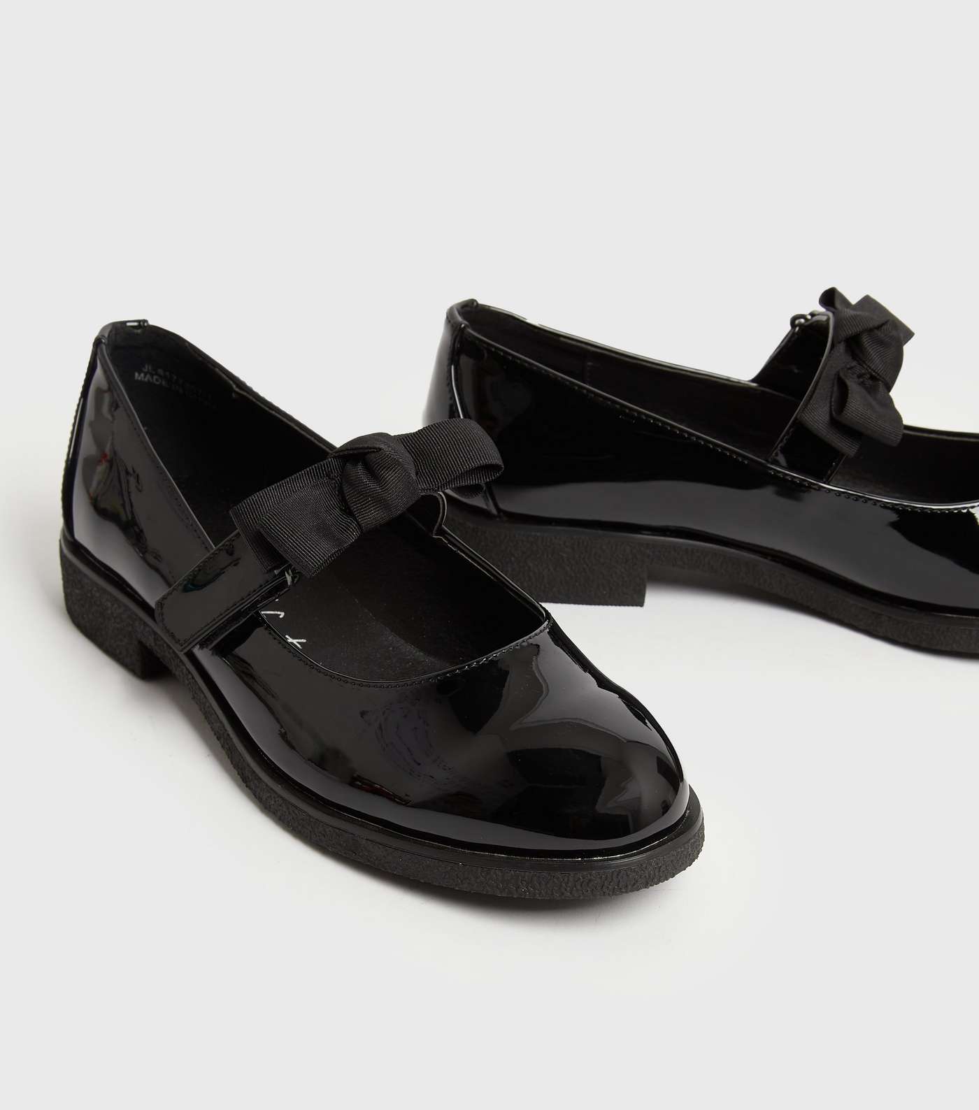 Black Patent Bow Strap Mary Jane Shoes Image 3