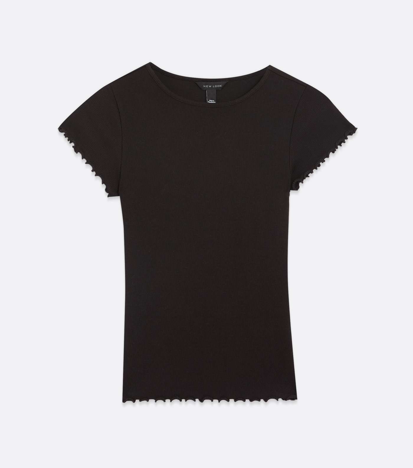 Black Frill Short Sleeve T-Shirt Image 5