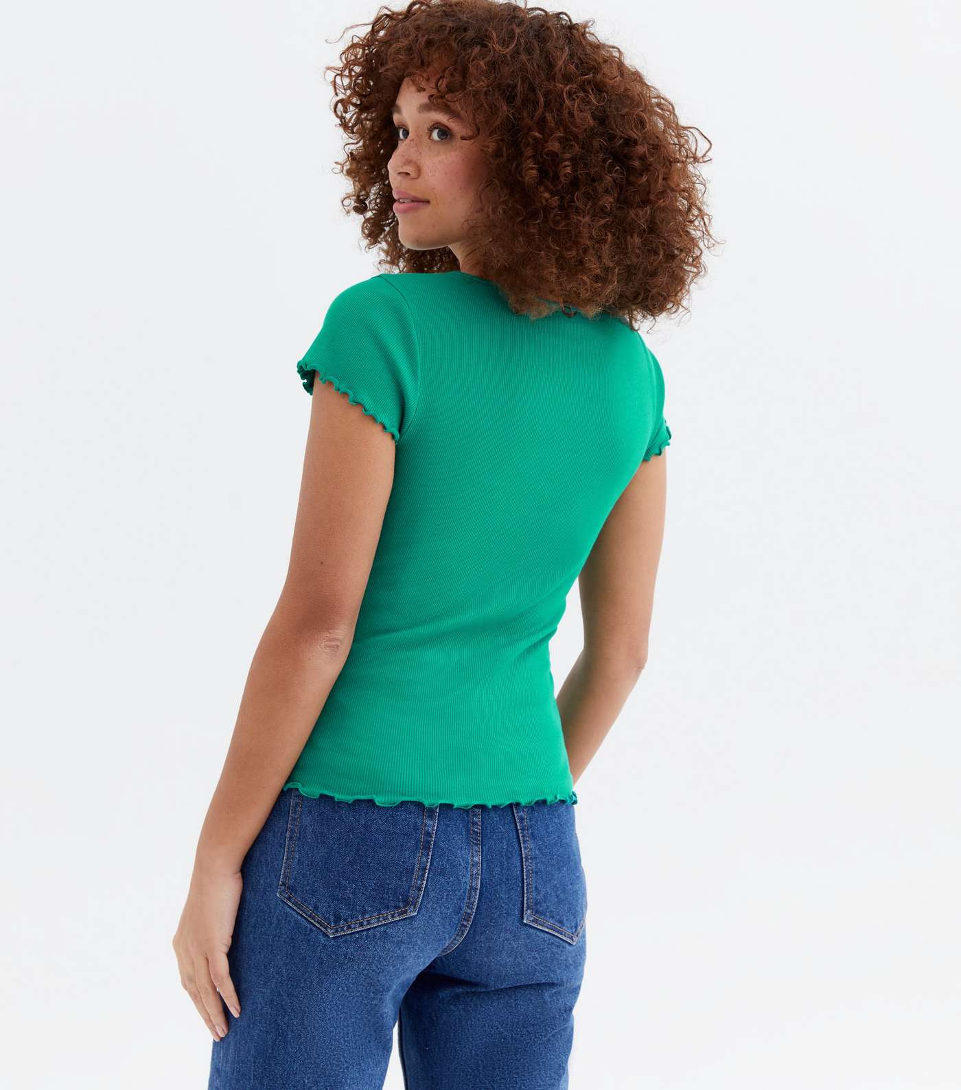 Green Frill Short Sleeve T-Shirt Image 4