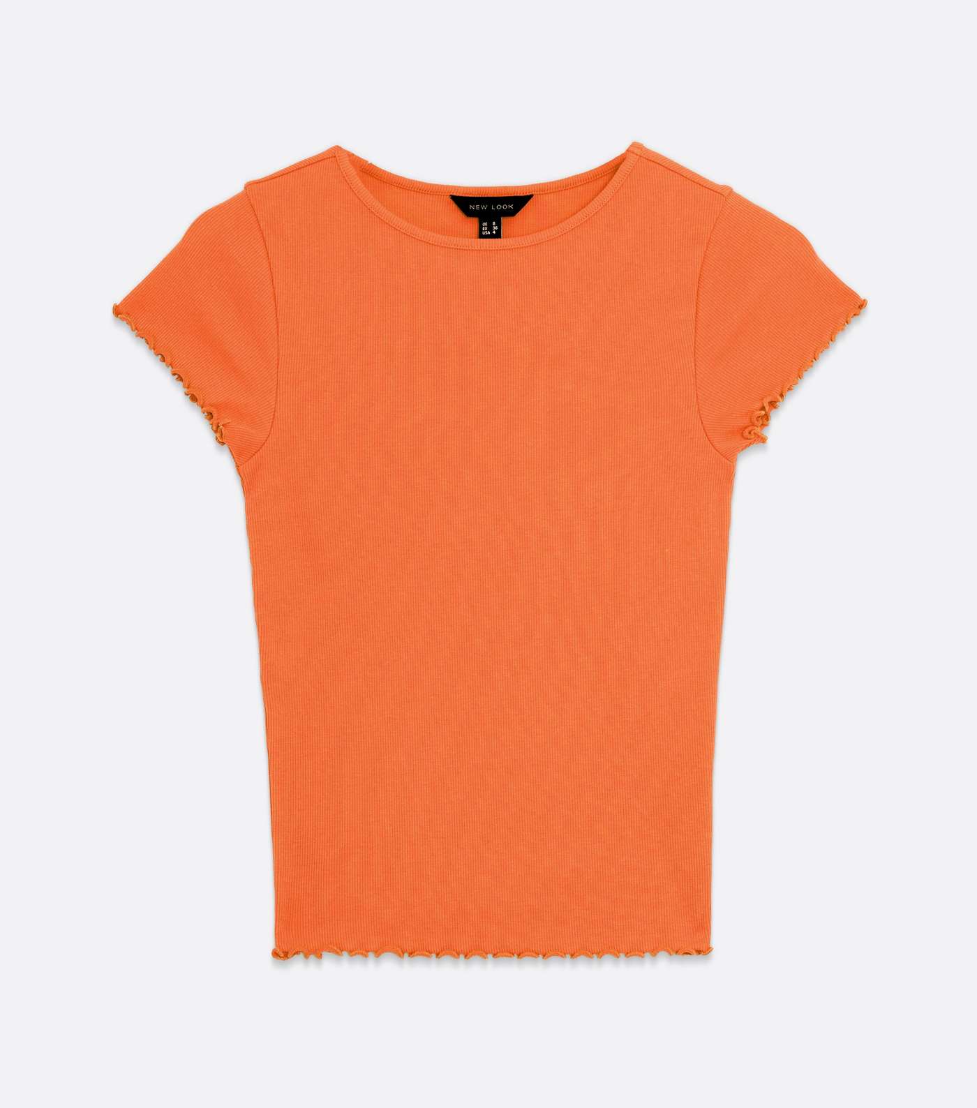 Bright Orange Frill Short Sleeve T-Shirt Image 5