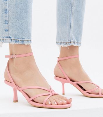 strappy blush heels