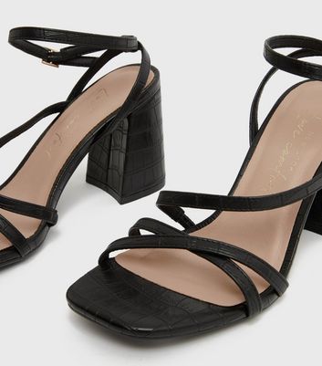 Buy Black Heeled Sandals for Women by Illimite Online | Ajio.com