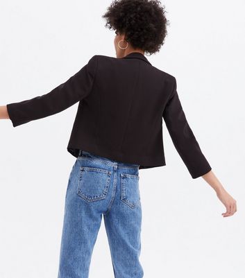 Click to view product details and reviews for Black Crop Long Sleeve Blazer New Look.