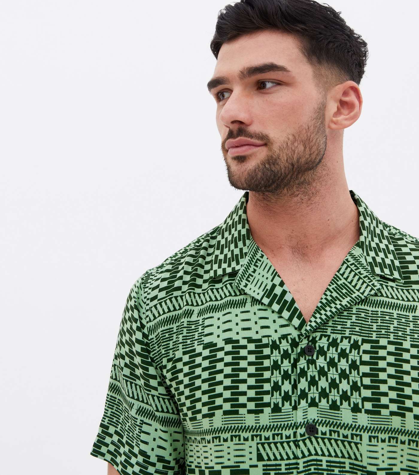 Green Checkerboard Short Sleeve Shirt Image 3
