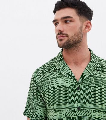 mens short sleeve green shirt