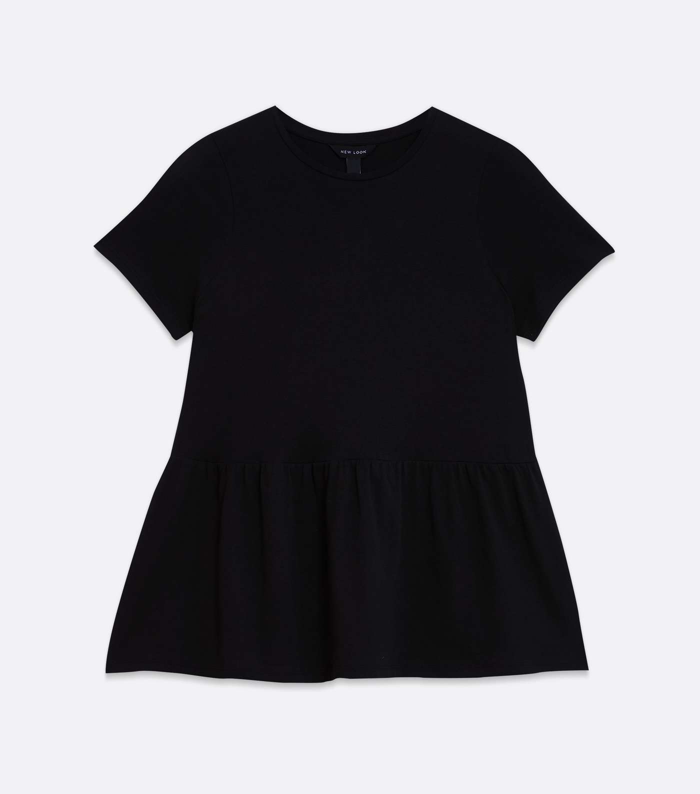 Black Short Sleeve Peplum T-Shirt Image 5