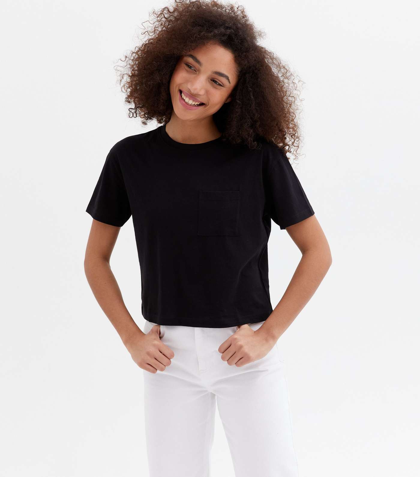 Black Short Sleeve Boxy T-Shirt