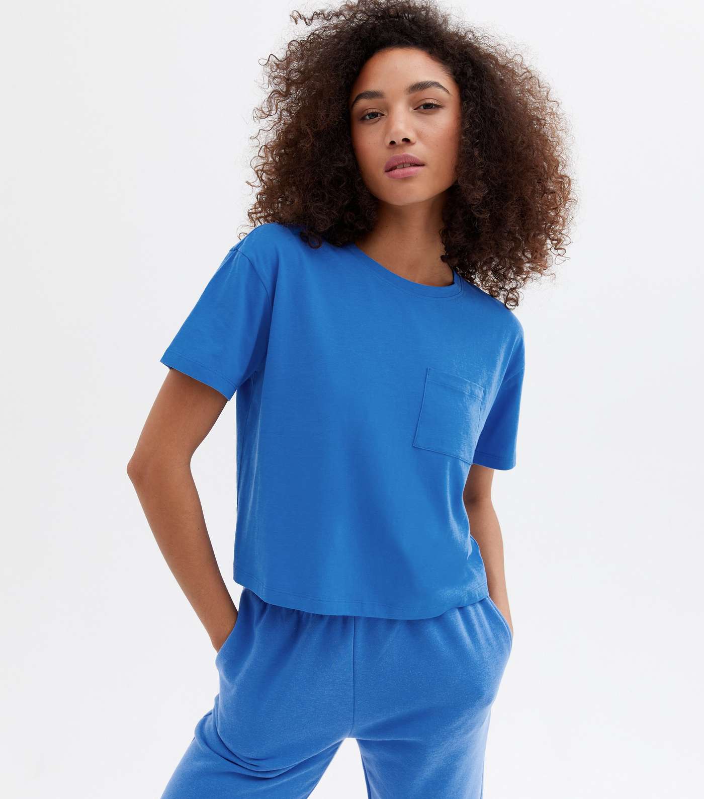 Blue Short Sleeve Boxy T-Shirt
