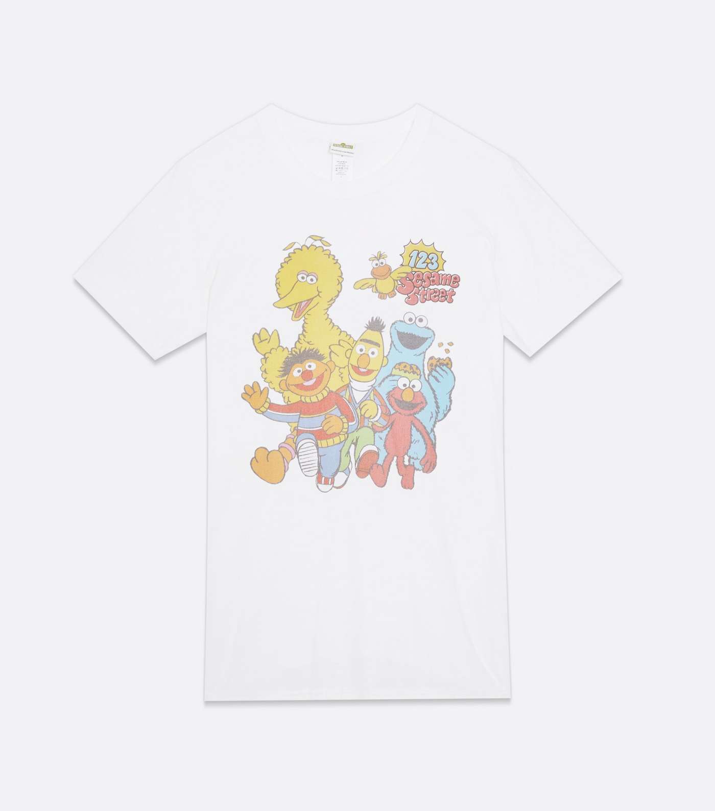 White Sesame Street Logo Crew T-Shirt Image 5