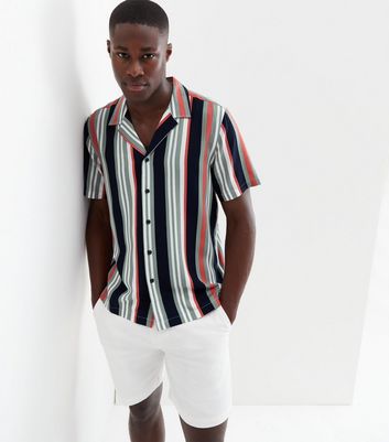 Black Stripe Revere Short Sleeve Shirt 