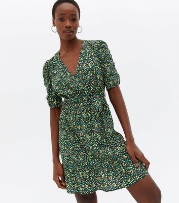 ditsy floral mini wrap dress