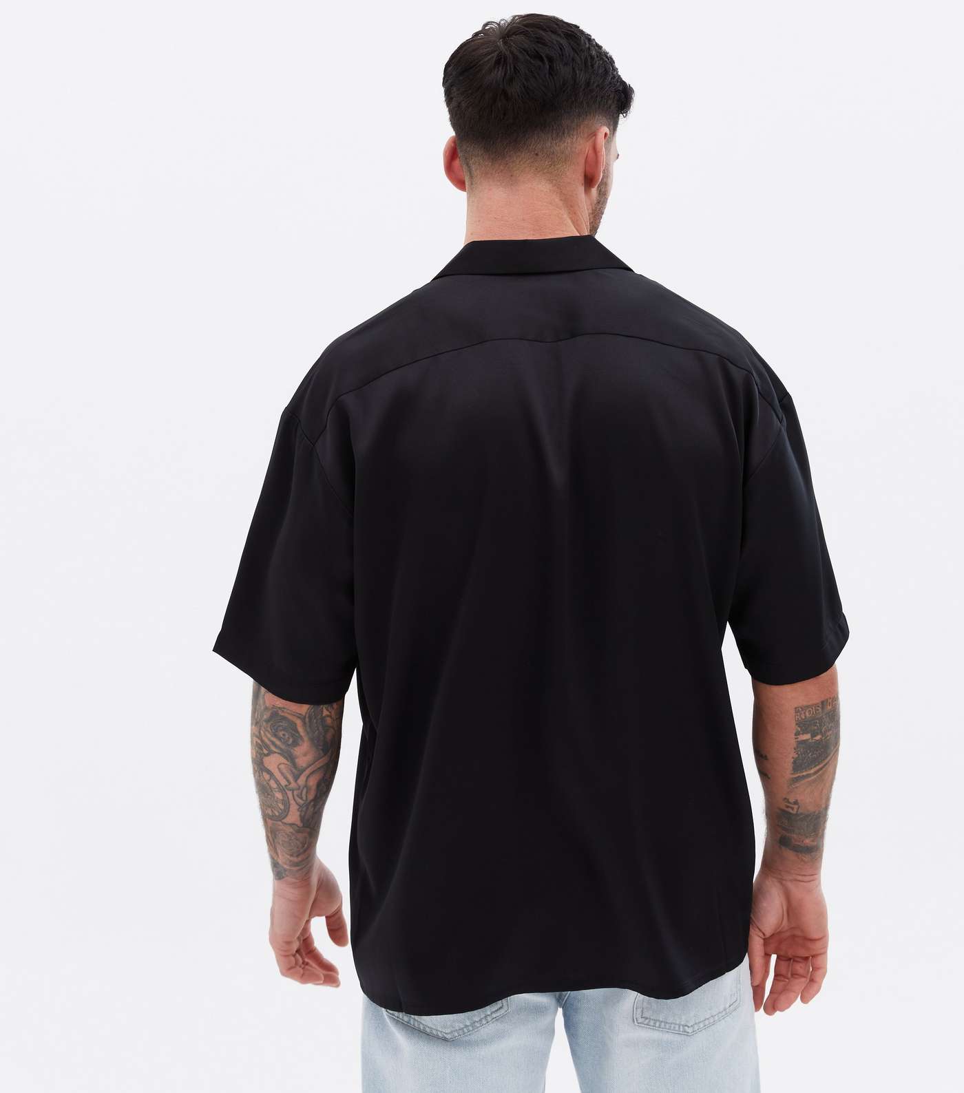 Black Satin Oversized Shirt Image 4