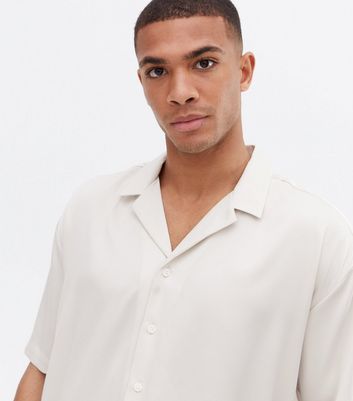 Off White Satin Oversized Shirt | New Look