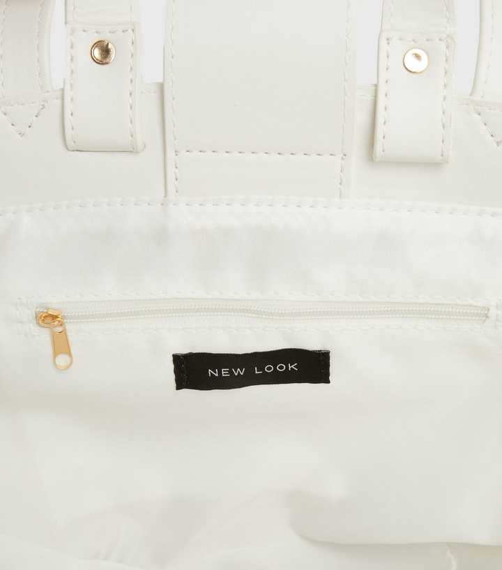 White and Beige Strips Designer Straw Bag