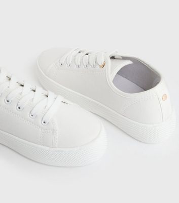 Ladies 2025 white plimsolls