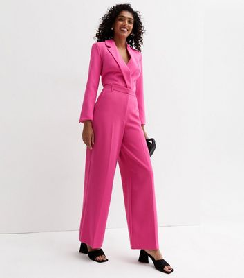 Bright Pink High Waist Wide Leg Trousers | New Look