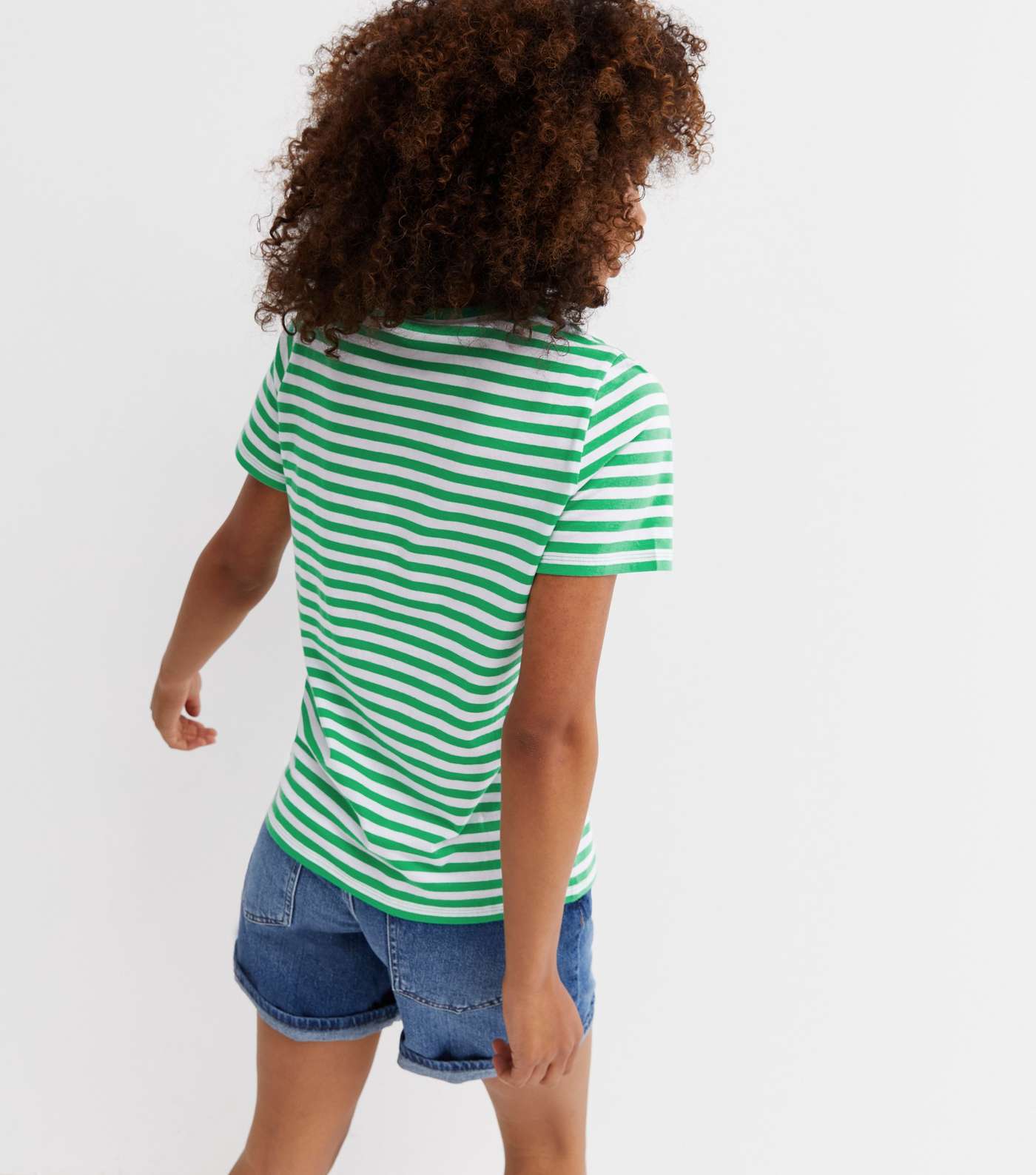 Green Stripe Short Sleeve T-Shirt Image 4