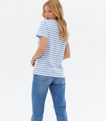 Click to view product details and reviews for Blue Stripe Short Sleeve T Shirt New Look.