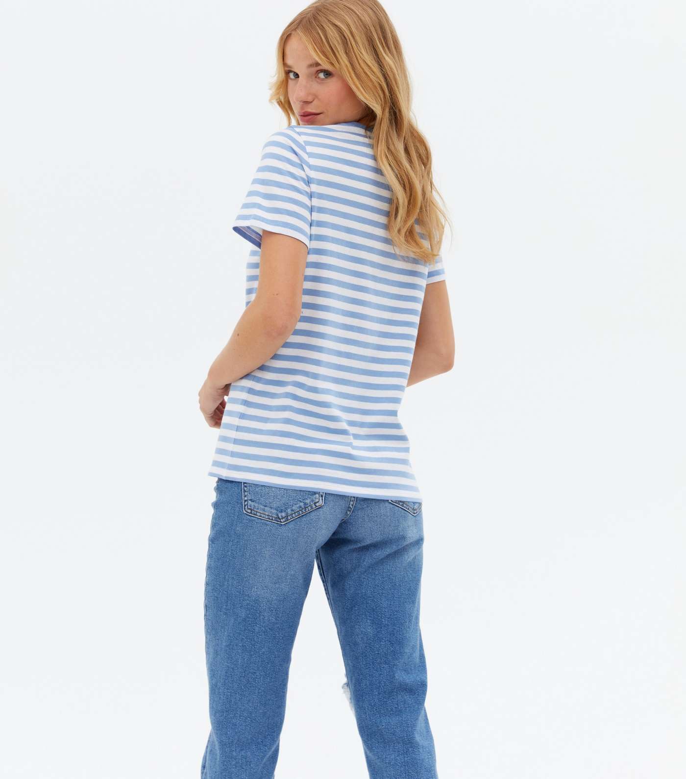 Blue Stripe Short Sleeve T-Shirt Image 4