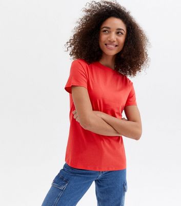 Red Short Sleeve Crew Neck T Shirt New Look