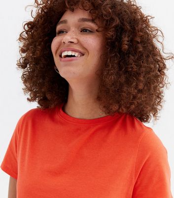 Coral Short Sleeve Crew Neck T Shirt New Look