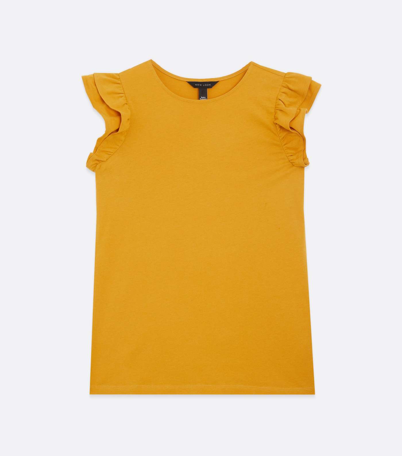 Mustard Frill Sleeve T-Shirt Image 5