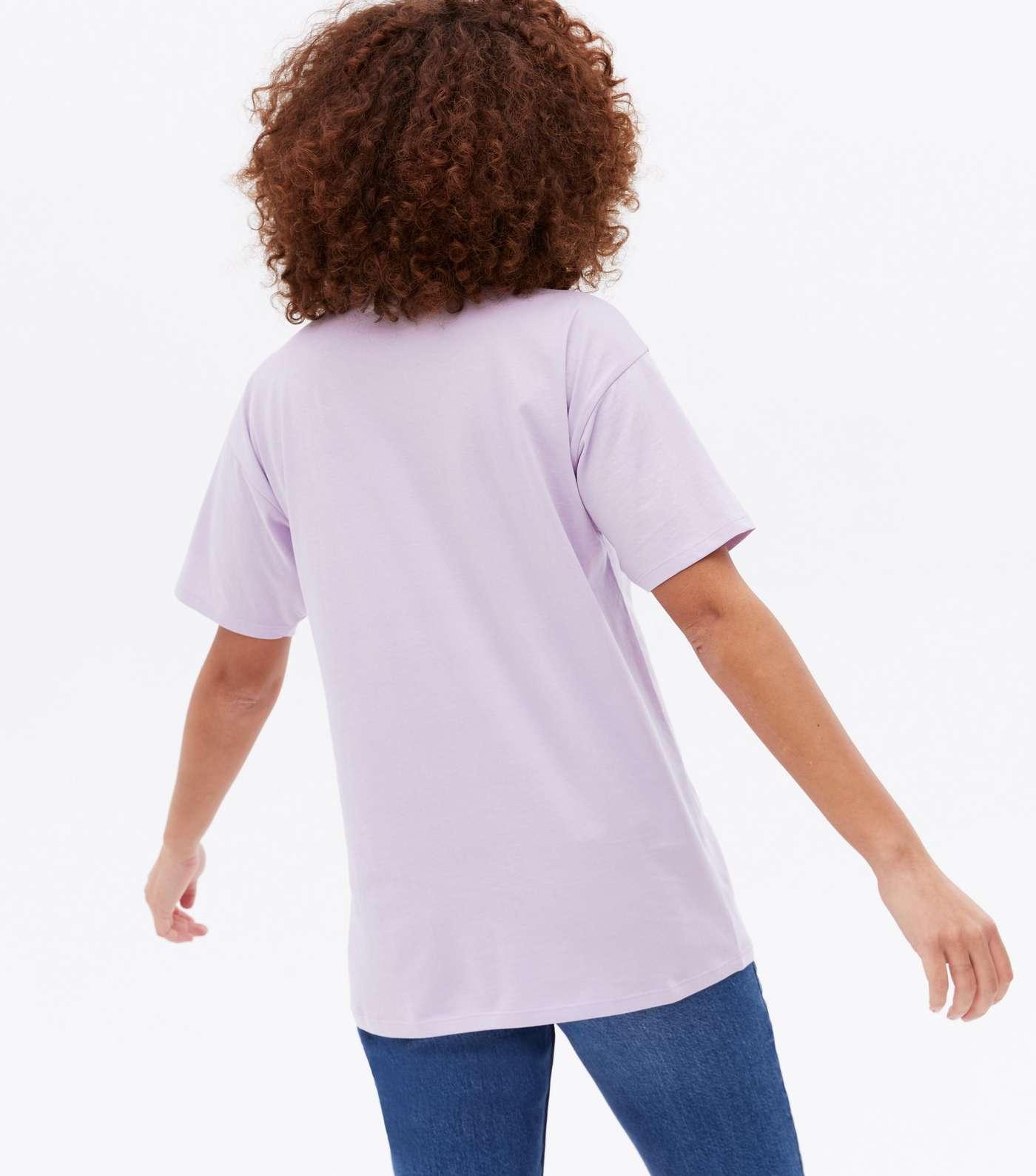 Lilac Crew Neck Oversized T-Shirt Image 4