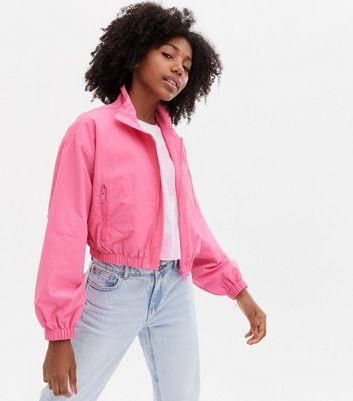 Bright pink 2024 bomber jacket