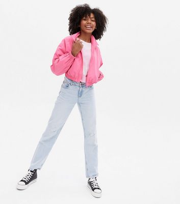 Hot pink bomber jacket hot sale womens