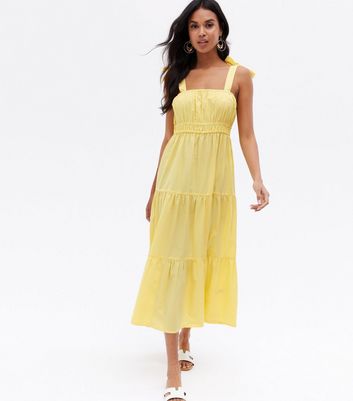 New look hotsell yellow midi dress