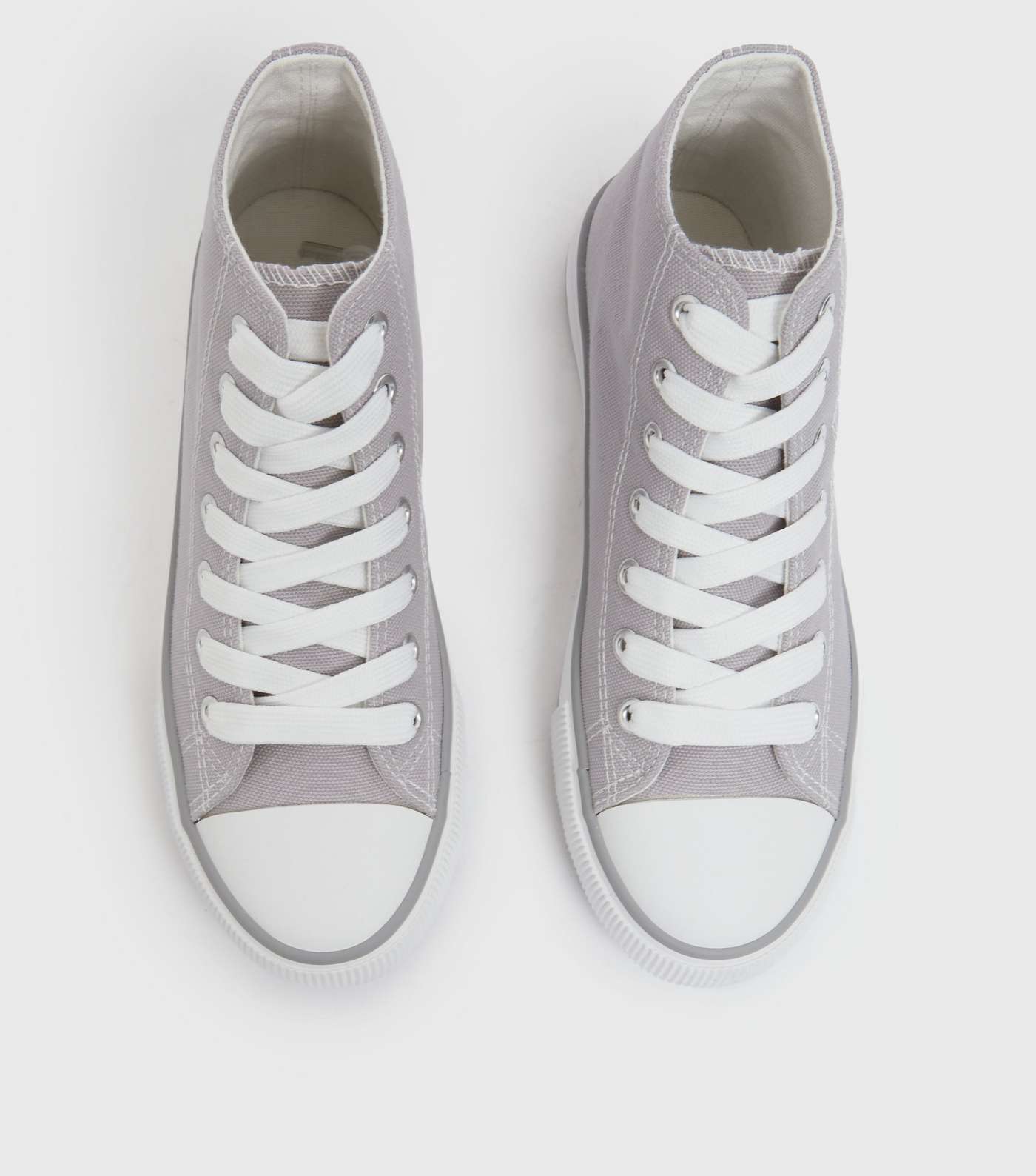 Grey Canvas High Top Trainers Image 3