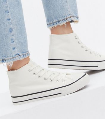 High top hot sale white trainers womens