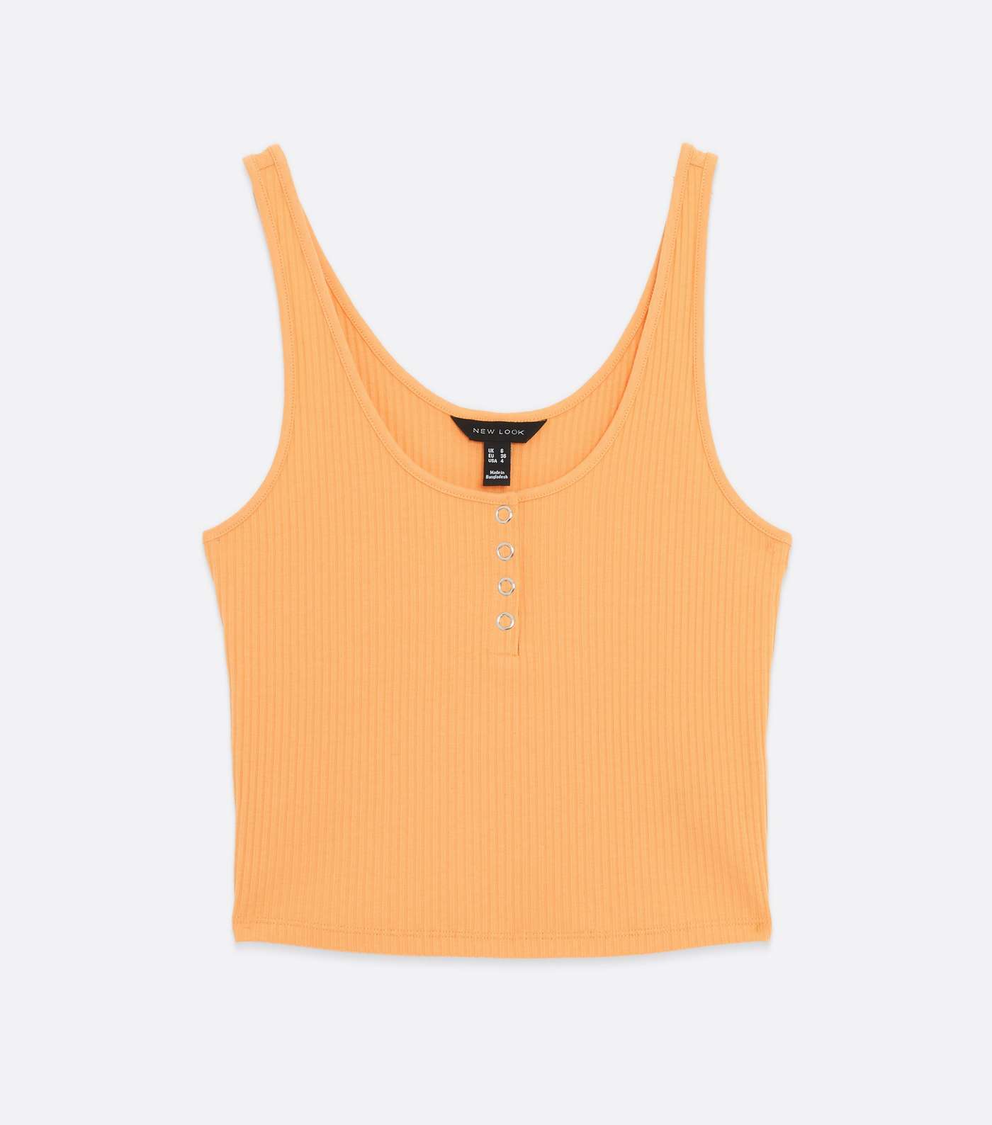 Orange Ribbed Popper Vest Image 5