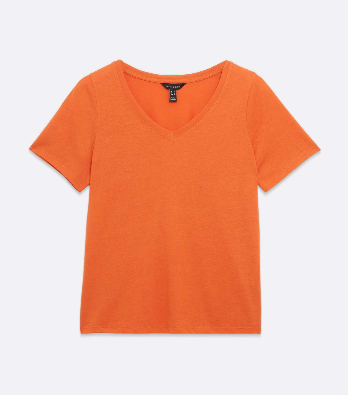 Bright Orange Jersey V Neck T-Shirt Image 5
