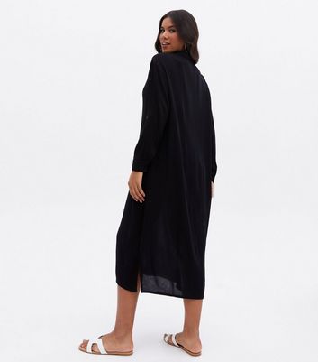 black beach shirt dress