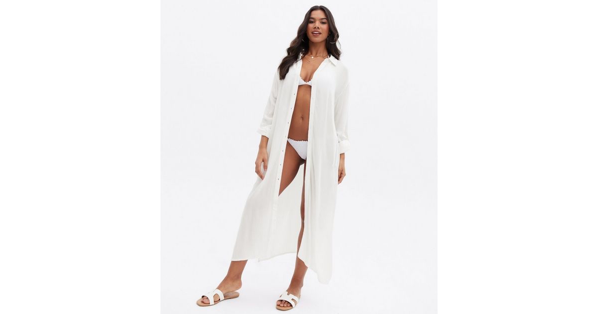 white long sleeve beach