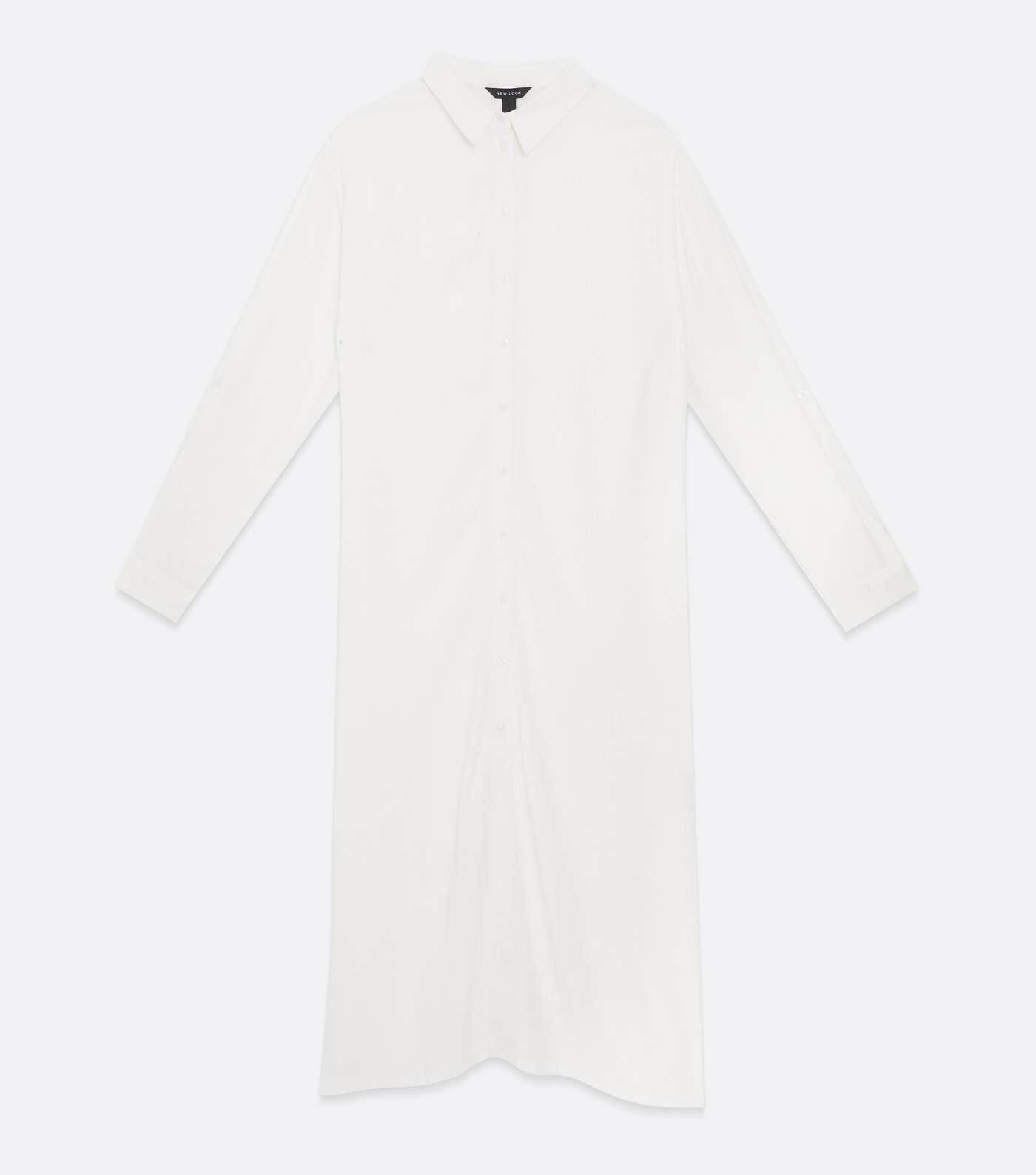 White Long Sleeve Maxi Beach Shirt Image 5